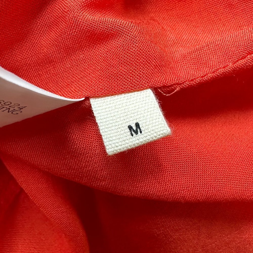 Capulet Camille Linen Blend Shoulder Tie Midi Dress in Tangerine Orange, M - Picture 7 of 8